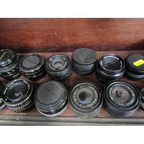 8 - PHOTOGRAPHY, LENSES; good collection of mixed camera lenses; Munchen Enna 1:2 8/135mm, Tokina SD 1:3... 