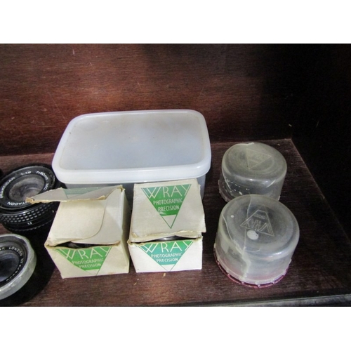 8 - PHOTOGRAPHY, LENSES; good collection of mixed camera lenses; Munchen Enna 1:2 8/135mm, Tokina SD 1:3... 