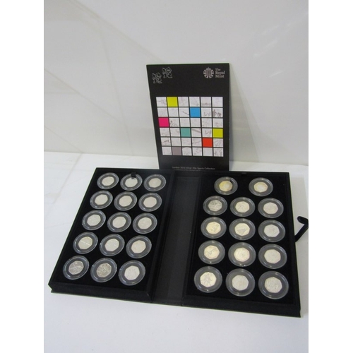 11 - 2012 London Olympics Silver BUNC 50 pence Sports Collection.  Full set of 50p x 29, depicting indivi... 