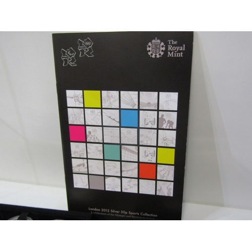 11 - 2012 London Olympics Silver BUNC 50 pence Sports Collection.  Full set of 50p x 29, depicting indivi... 