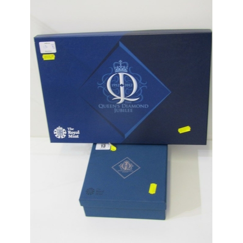 13 - 2012 Elizabeth II Fine Silver Proof 5 ounce 10 Pounds, commemorating the Queen’s Diamond Jubilee.  C... 