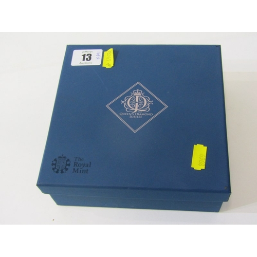 13 - 2012 Elizabeth II Fine Silver Proof 5 ounce 10 Pounds, commemorating the Queen’s Diamond Jubilee.  C... 