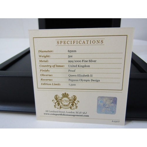 14 - 2012 London Olympics Fine Silver Proof 5 ounce 10 Pounds.  Capsuled in Official Royal Mint bespoke p... 