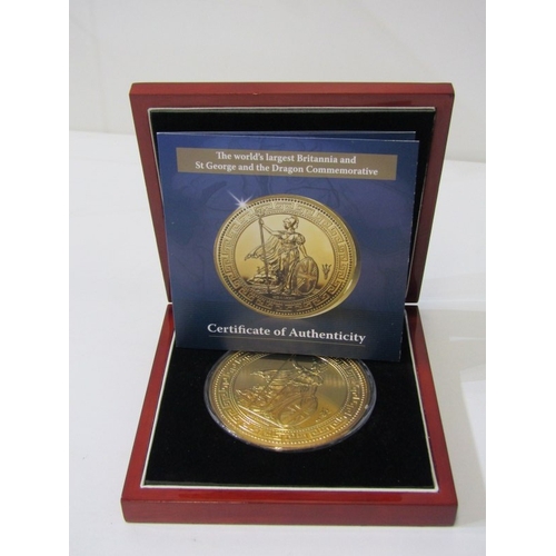 17 - WITHDRAWN - WITHDRAWN    2009 Gold-plated silver Britannia St George & the Dragon coin.  Capsuled in... 