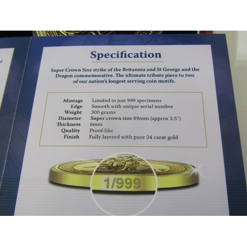 17 - WITHDRAWN - WITHDRAWN    2009 Gold-plated silver Britannia St George & the Dragon coin.  Capsuled in... 