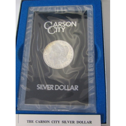 18 - 1883-CC USA Silver Morgan Dollar, minted in Carson City, capsuled with Carson City informal card in ... 