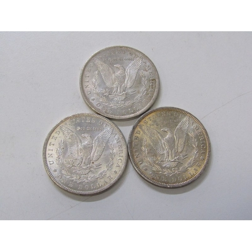 23 - 1883-O/1884-O/1885-O USA Morgan Silver Dollars, New Orleans Mint, all in high grade with mixed tonin... 