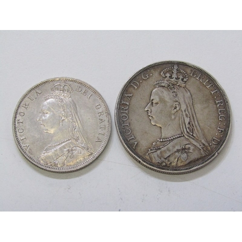 31 - 1889 Victoria Silver Jubilee Head crown in good grade & 1887 Victoria Jubilee Head silver half crown... 