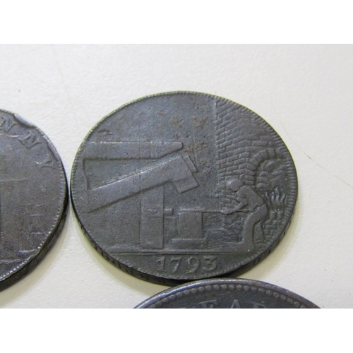 35 - Foundry Copper Tokens x 4: 1813 Welsh Penny x 2, view of Flint lead works, smoking away in full prod... 