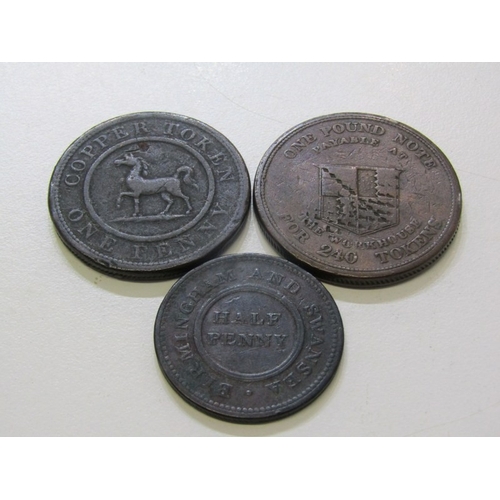 38 - Worcestershire Birmingham Copper Tokens x 3:  1812 Penny, West view of the Workhouse; 1812 Birmingha... 