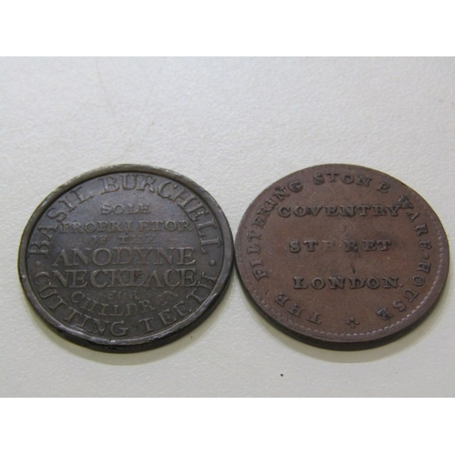 40 - Middlesex Halfpenny Copper Tokens x 2:  1796 Coventry o: For Purifying Water r: The Filtering Stone ... 