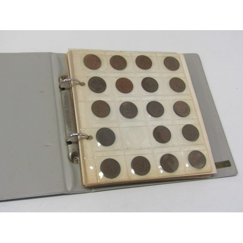 46 - A Boots coin album of 19th/20th Century pennies & halfpennies etc., a cigar box of 19th/20th Century... 