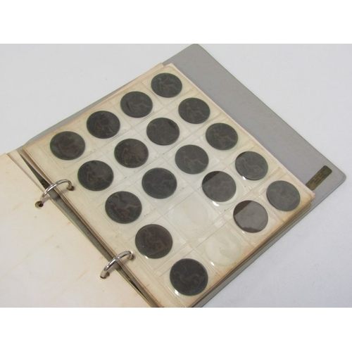 46 - A Boots coin album of 19th/20th Century pennies & halfpennies etc., a cigar box of 19th/20th Century... 