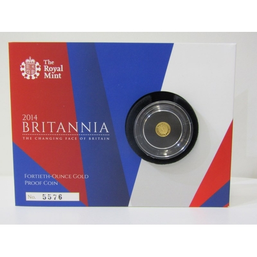 5 - 2014 Elizabeth II Fine Gold Proof Britannia 50 Pence.  Obv: Queen Elizabeth II; Rev: Britannia stand... 