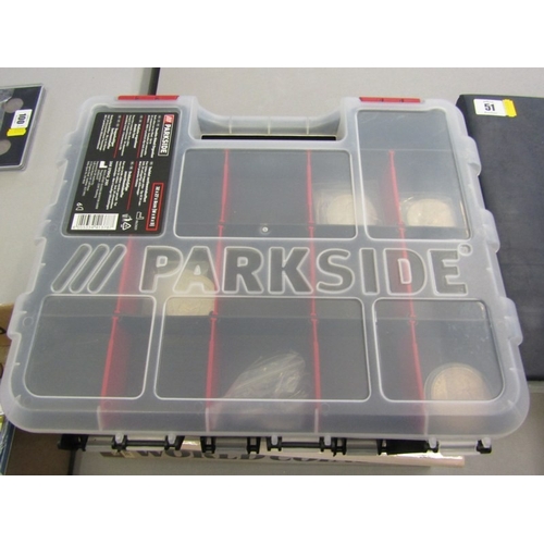54 - A 6-tray coin case containing modern GB crowns to threepences; a Parkside organiser containing crown... 