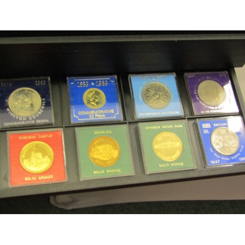 54 - A 6-tray coin case containing modern GB crowns to threepences; a Parkside organiser containing crown... 