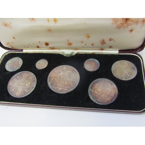 8 - 1887 Victoria Jubilee Specimen set consisting of a sterling silver crown, double florin, halfcrown, ... 