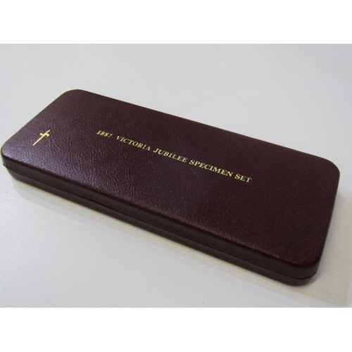 8 - 1887 Victoria Jubilee Specimen set consisting of a sterling silver crown, double florin, halfcrown, ... 