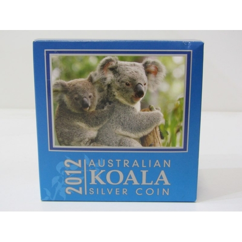 9 - 2012 Australia Fine Silver Proof 5 ounce Koala 8 Dollars..  Capsuled in Perth Mint bespoke presentat... 