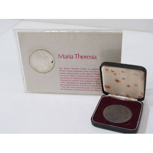 27 - 1780 Maria Theresia Silver Thaler proof-like reproduction in bespoke case, 28.06 grams approx. & 178... 