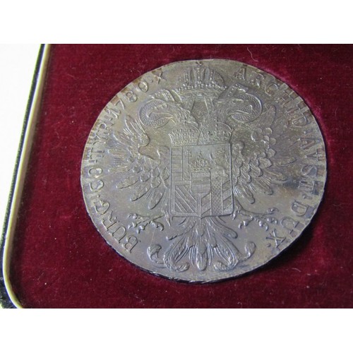 27 - 1780 Maria Theresia Silver Thaler proof-like reproduction in bespoke case, 28.06 grams approx. & 178... 