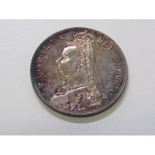 8 - 1887 Victoria Jubilee Specimen set consisting of a sterling silver crown, double florin, halfcrown, ... 