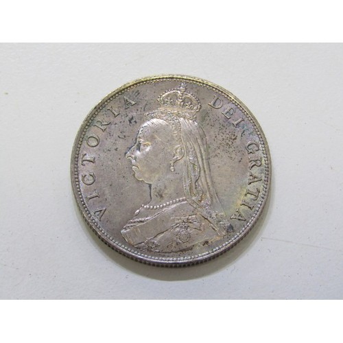 8 - 1887 Victoria Jubilee Specimen set consisting of a sterling silver crown, double florin, halfcrown, ... 