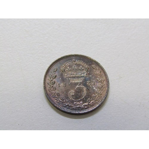 8 - 1887 Victoria Jubilee Specimen set consisting of a sterling silver crown, double florin, halfcrown, ... 