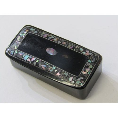 3 EBONISED SNUFF BOXES, 3 assorted snuff boxes, 1 with silver inlay, 2 ...