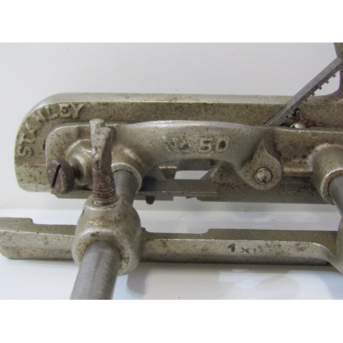 51 - WOODWORKING TOOLS, a vintage record no.044C plough plane, the mottled bodied tool used for cutting g... 