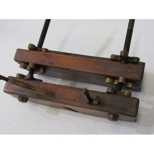 52 - WOOD PLANE, a 19th century French cooper's screw stem plough plane, marked 'depose' together with an... 