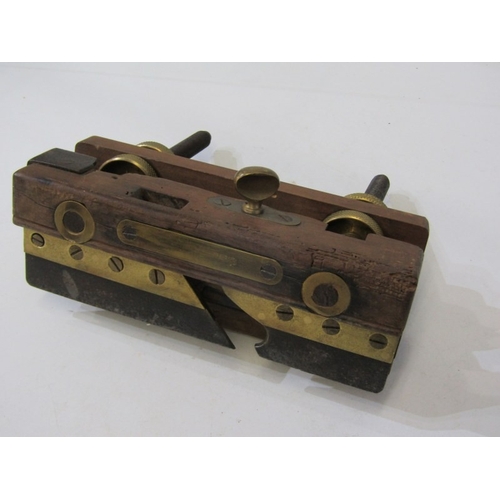 52 - WOOD PLANE, a 19th century French cooper's screw stem plough plane, marked 'depose' together with an... 