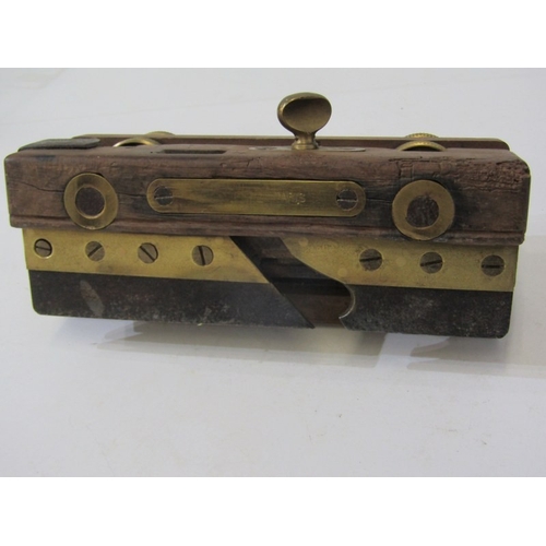 52 - WOOD PLANE, a 19th century French cooper's screw stem plough plane, marked 'depose' together with an... 