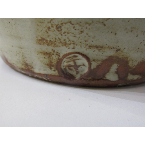 6 - WENFORD BRIDGE STUDIO POTTERY VASE, an earthenware vase with incised sgraffito crosses and swirl des... 