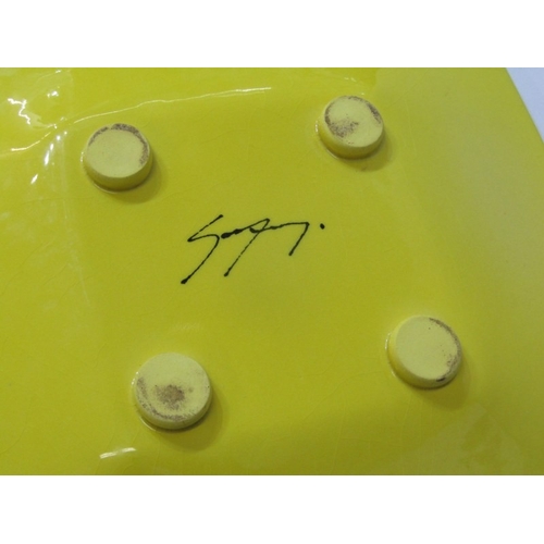 29 - RICHARD GODFREY, (1949-2014) Richard Godfrey studio pottery plate, an abstract colourful glaze desig... 