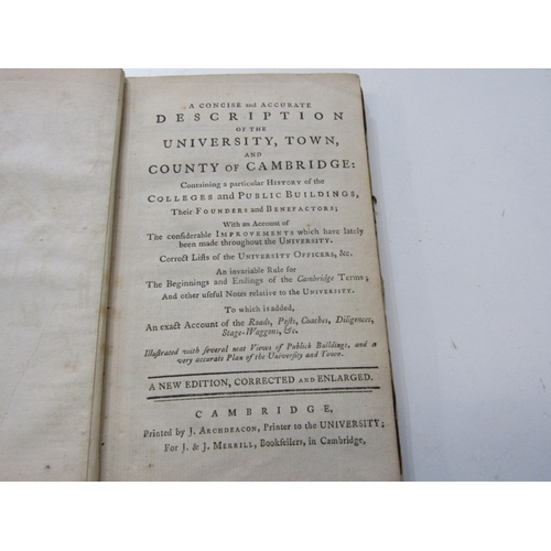 44 - ANTIQUARIAN BOOKS, antiquarian volume 'A Concise and Accurate Description of the University, Town an... 