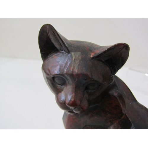 12 - CAT ORNAMENTS, a Paul Cardew design 'Cool Catz' 'Paisley' porcelain cat figurine. 15cm height. A sea... 