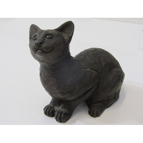 12 - CAT ORNAMENTS, a Paul Cardew design 'Cool Catz' 'Paisley' porcelain cat figurine. 15cm height. A sea... 