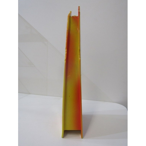 17 - RICHARD GODFREY POTTERY, a Richard Godfrey vase, of unusual form, brightly painted to front and rear... 