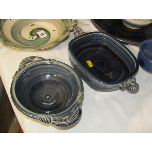 19 - STUDIO POTTERY, 12 pieces of various studio pottery, some bearing initials 'C.B.', including bowls, ... 