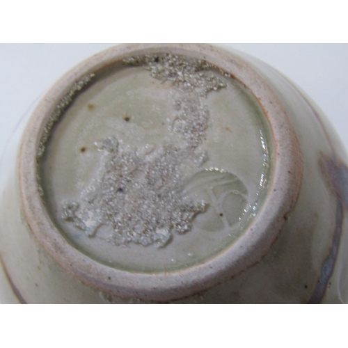 22 - WENFORD BRIDGE POTTERY, a Wenford Bridge pot and cover with scrolling brown and blue designs. Wenfor... 