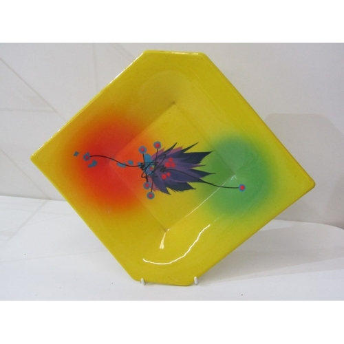 24 - RICHARD GODFREY POTTERY, a Richard Godfrey studio pottery plate, featuring an abstract colourful gla... 