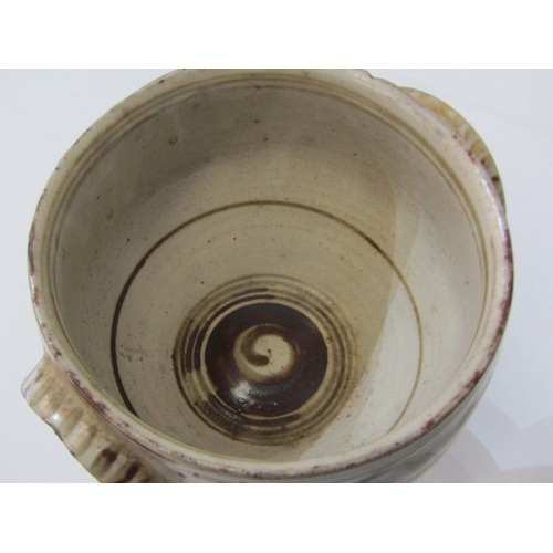 30 - MICHAEL CARDEW BOWL, Michael Cardew for Wenford Bridge stoneware footed bowl, (chalice) with iron gl... 