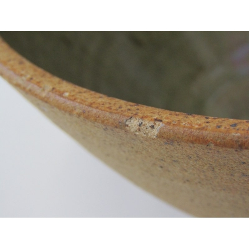 33 - LEACH POTTERY, a St. Ives Leach Pottery bowl, the interior with mottled green glaze. 20cm diameter x... 