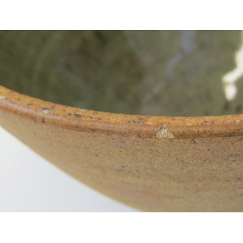 33 - LEACH POTTERY, a St. Ives Leach Pottery bowl, the interior with mottled green glaze. 20cm diameter x... 