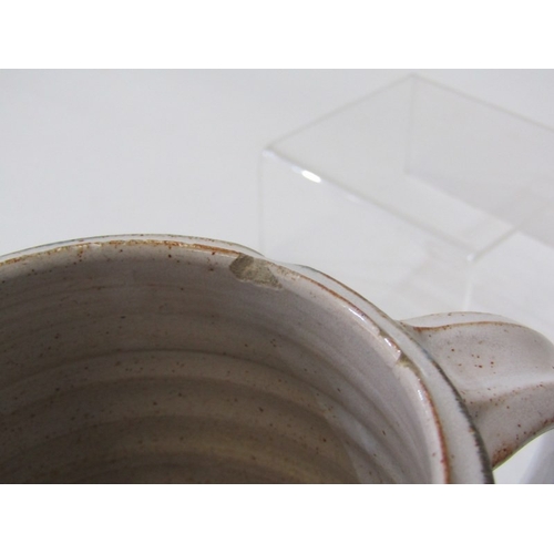 33 - LEACH POTTERY, a St. Ives Leach Pottery bowl, the interior with mottled green glaze. 20cm diameter x... 