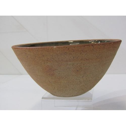 33 - LEACH POTTERY, a St. Ives Leach Pottery bowl, the interior with mottled green glaze. 20cm diameter x... 