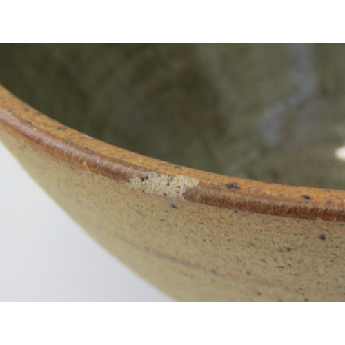 33 - LEACH POTTERY, a St. Ives Leach Pottery bowl, the interior with mottled green glaze. 20cm diameter x... 