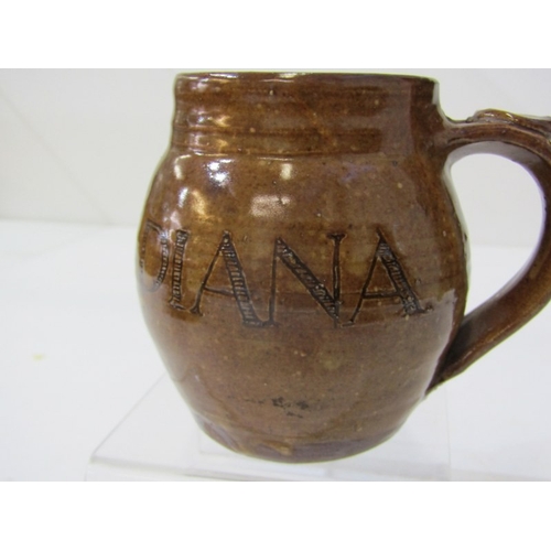 37 - WENFORD BRIDGE POTTERY, a Wenford Bridge pottery mug by Seth Cardew made to commemorate the wedding ... 
