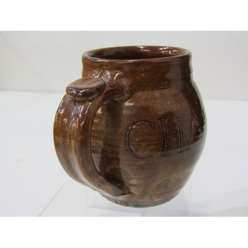 37 - WENFORD BRIDGE POTTERY, a Wenford Bridge pottery mug by Seth Cardew made to commemorate the wedding ... 